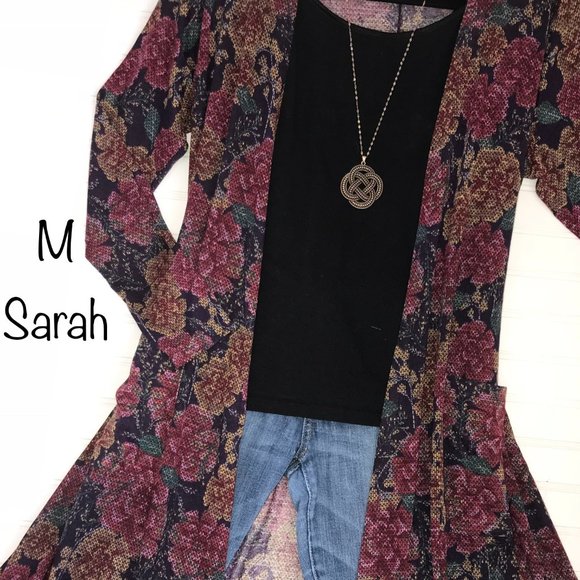 LuLaRoe Medium Floral Sarah XL Yellow GiGi set outfit BRAND NEW NWT fall coverup - Picture 2 of 5